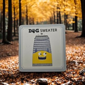 Striped Gray and Blue Monster Dog Sweater - LARGE